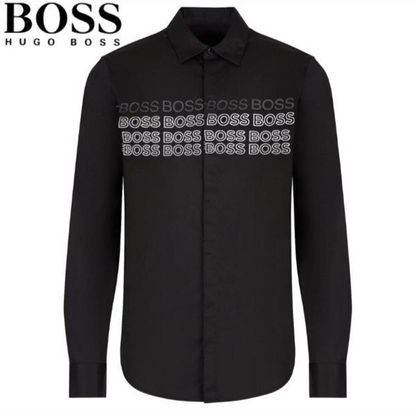 HUGO BOSS || Button-Down Collar Cotton Shirt - FASHION MYST 