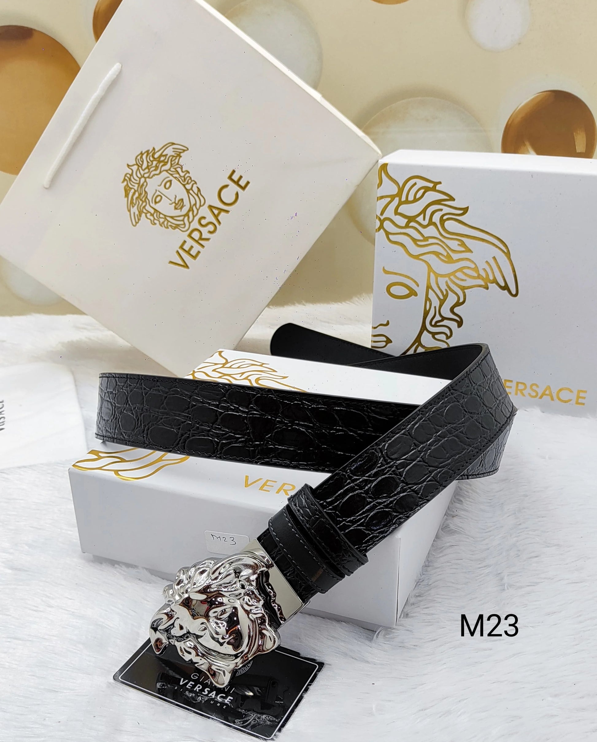 VERSACE || Medusa Head leather belt - FASHION MYST 