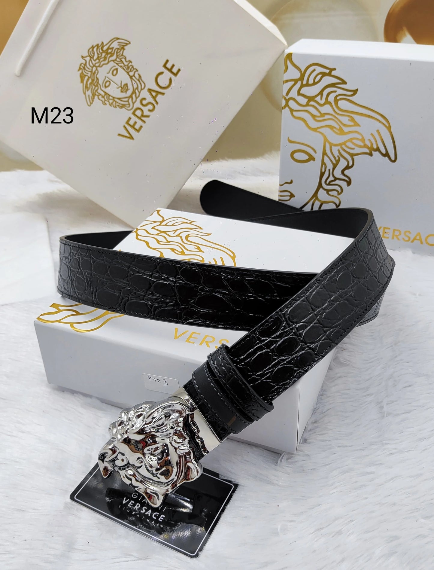 VERSACE || Medusa Head leather belt - FASHION MYST 