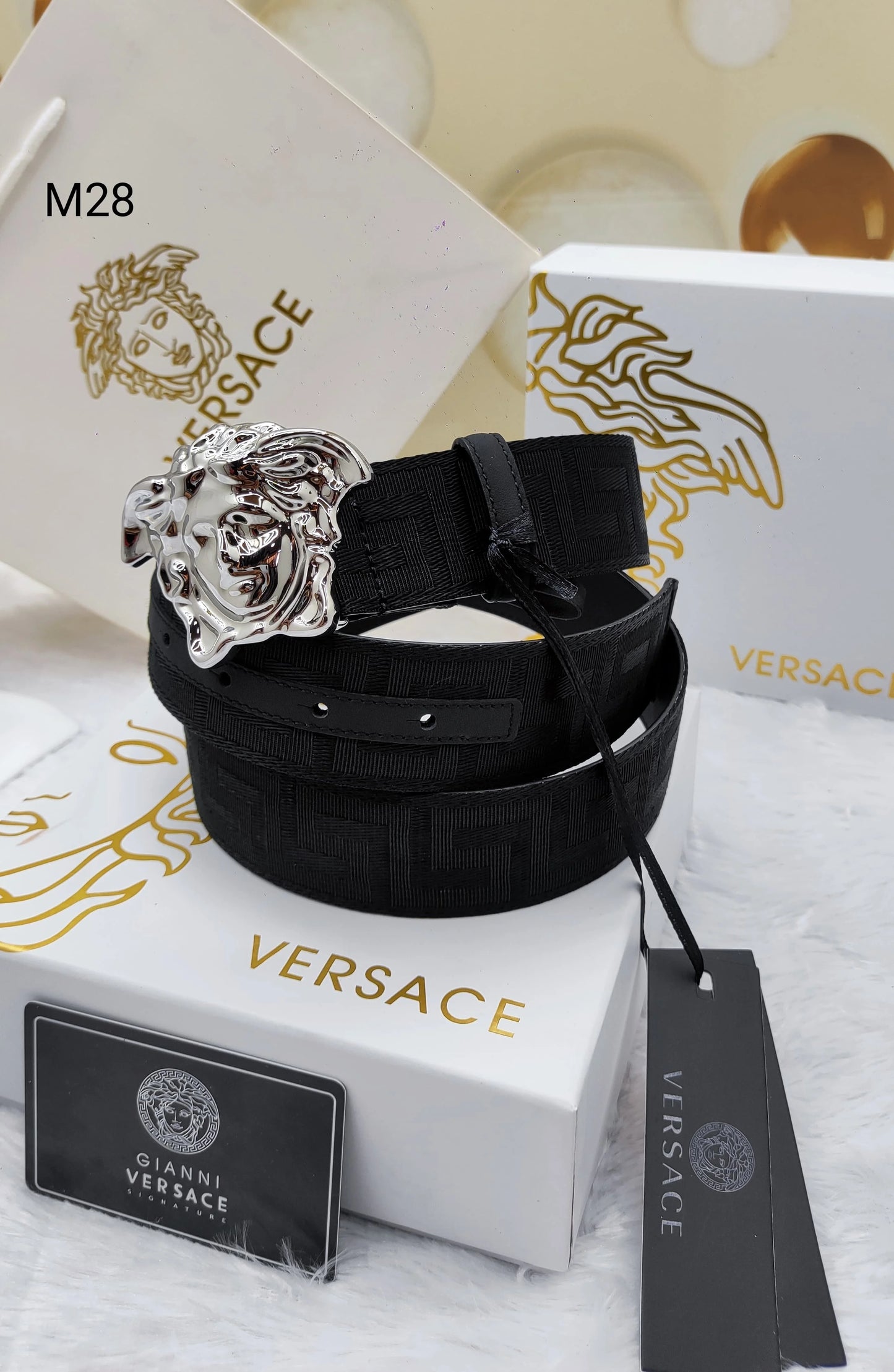 VERSACE || Medusa Buckle Woven Belt - FASHION MYST 