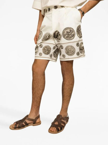 Dolce & Gabbana || Coin-Print Tailored Shirt & Shorts - FASHION MYST 