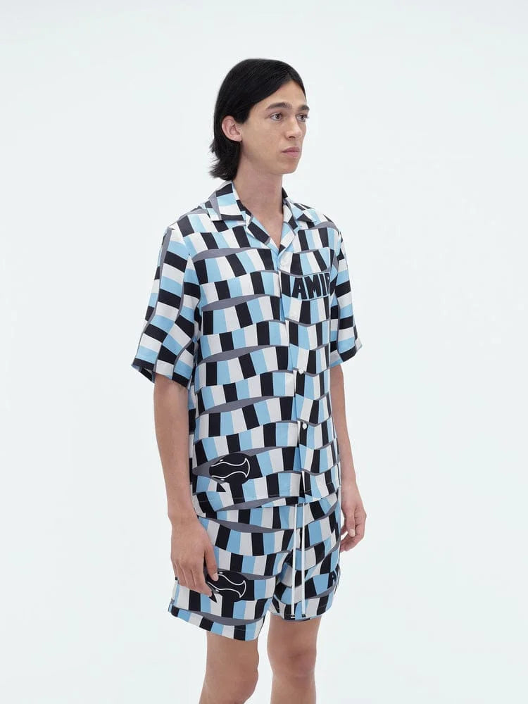 AMIRI || Snake Checker Silk Bowling Shirt & Short - FASHION MYST 