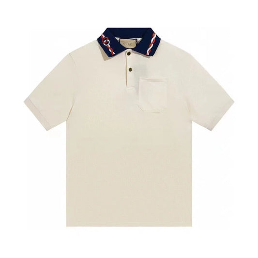 GUCCI || Logo Collared Polo Shirt - Milk - FASHION MYST 