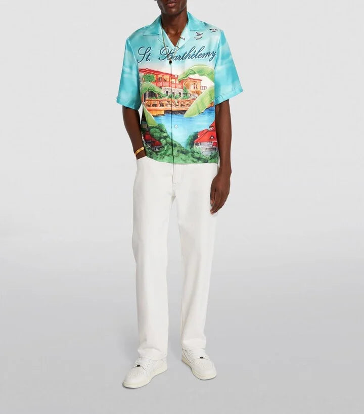 AMIRI || Eden Rock Bowling Print Silk shirt - FASHION MYST 