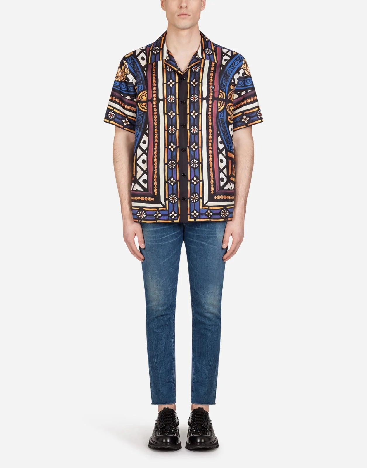 DOLCE & GABBANA || SILK HAWAII SHIRT WITH LION PRINT - FASHION MYST 