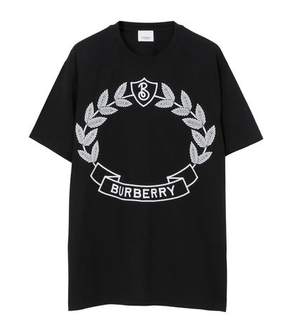 BURBERRY || Oak Leaf Crest Cotton T-shirt In Black-Women - FASHION MYST 