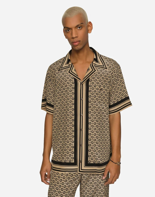 Dolce & Gabbana || Stretch Silk DG Logo Polo Shirt - FASHION MYST 