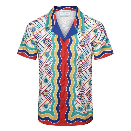 CASABLANCA || Tennis Monogram Silk Shirt - FASHION MYST 