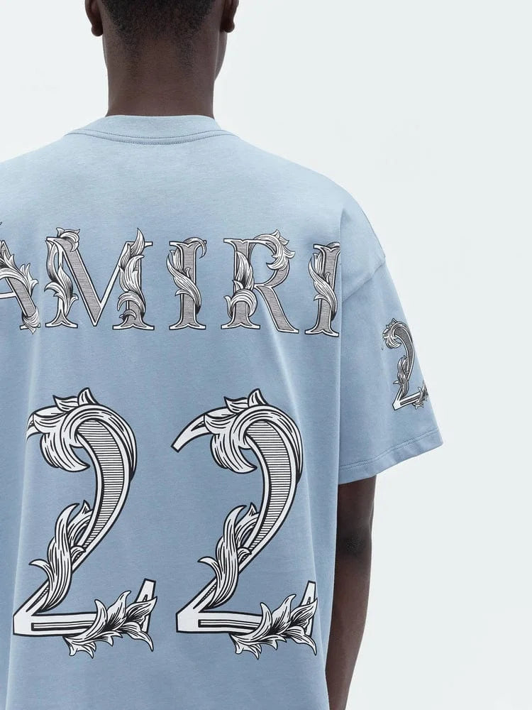 AMIRI || OVERSIZED AMIRI 22 TEE ASHLEY BLUE - FASHION MYST 