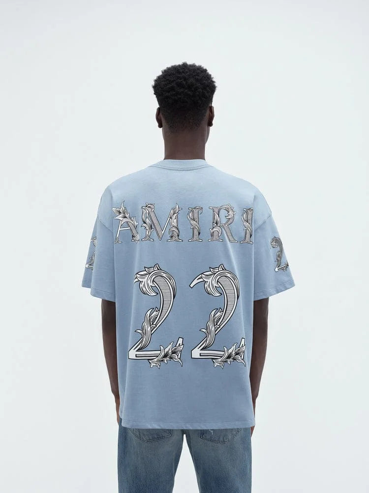 AMIRI || OVERSIZED AMIRI 22 TEE ASHLEY BLUE - FASHION MYST 