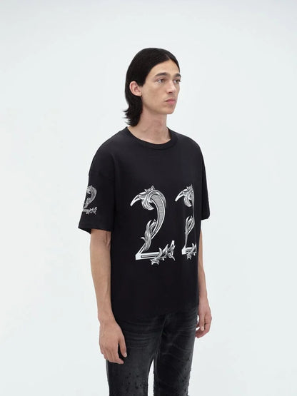 AMIRI || OVERSIZED AMIRI 22 TEE BLACK - FASHION MYST 