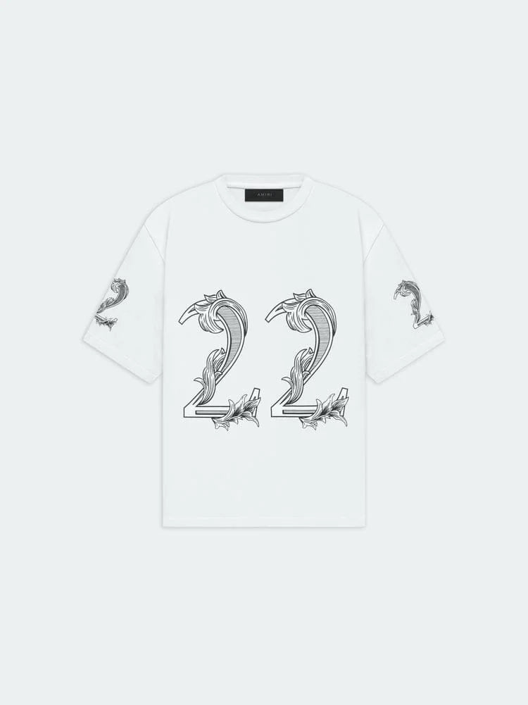 AMIRI || OVERSIZED AMIRI 22 TEE WHITE - FASHION MYST 