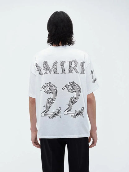 AMIRI || OVERSIZED AMIRI 22 TEE WHITE - FASHION MYST 