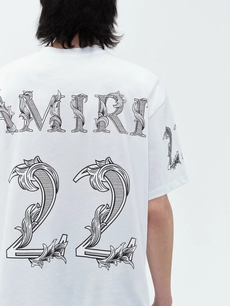 AMIRI || OVERSIZED AMIRI 22 TEE WHITE - FASHION MYST 