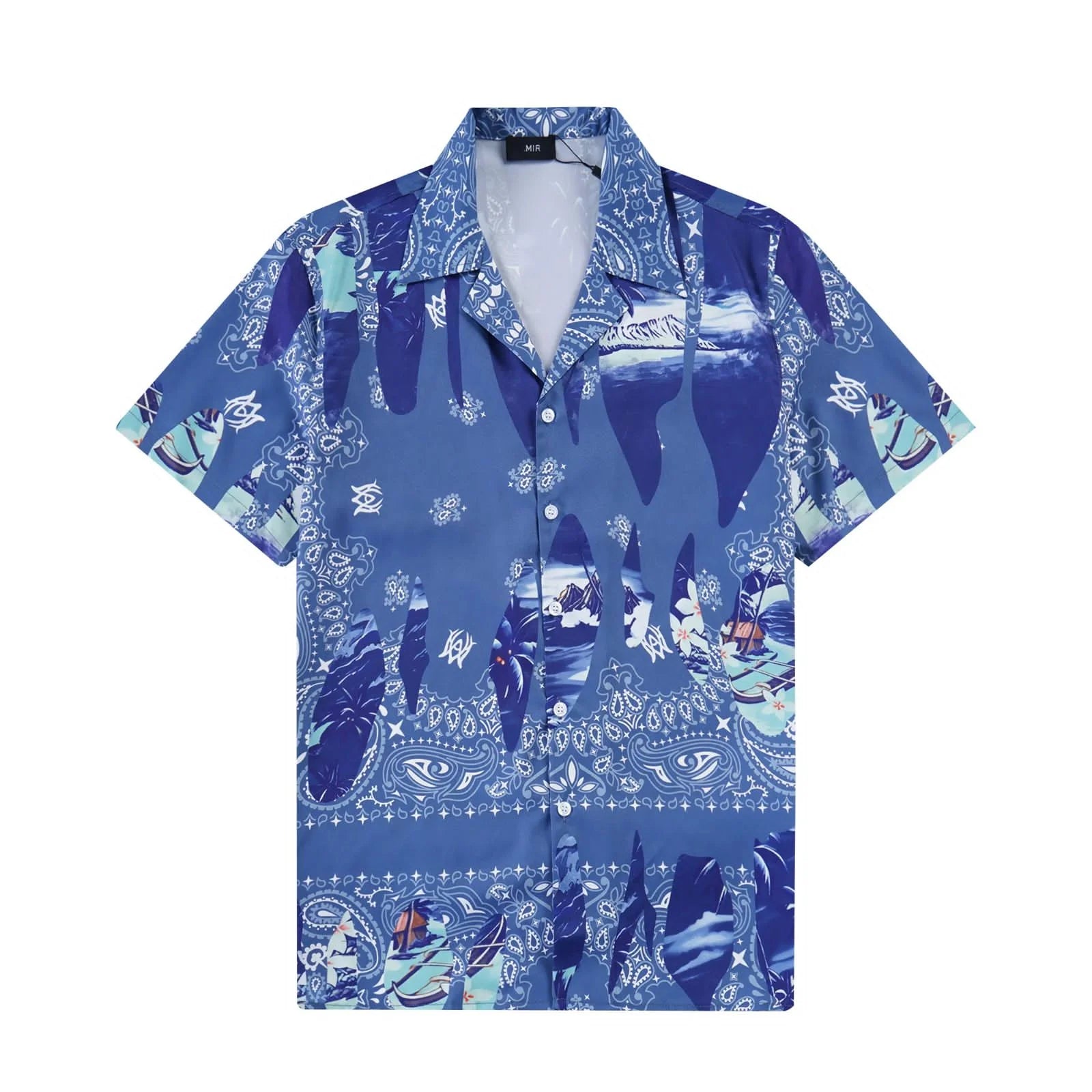 AMIRI || Bleach Bandana Bowling Shirt - FASHION MYST 