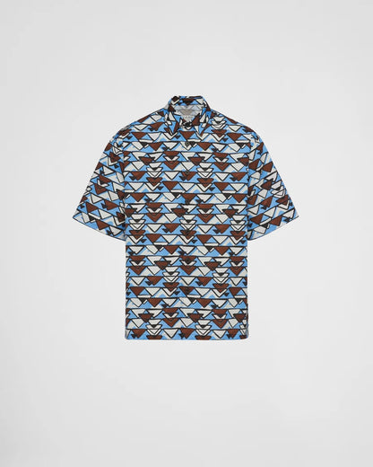 PRADA || Short-Sleeved Silk Twill Shirt - FASHION MYST 