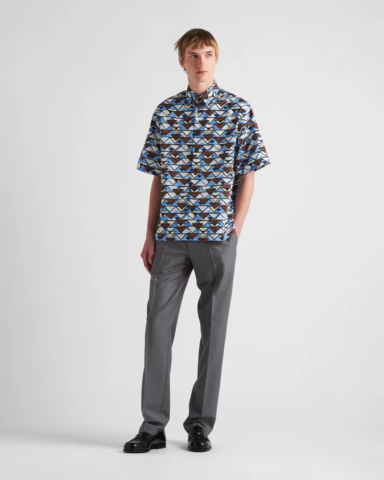 PRADA || Short-Sleeved Silk Twill Shirt - FASHION MYST 