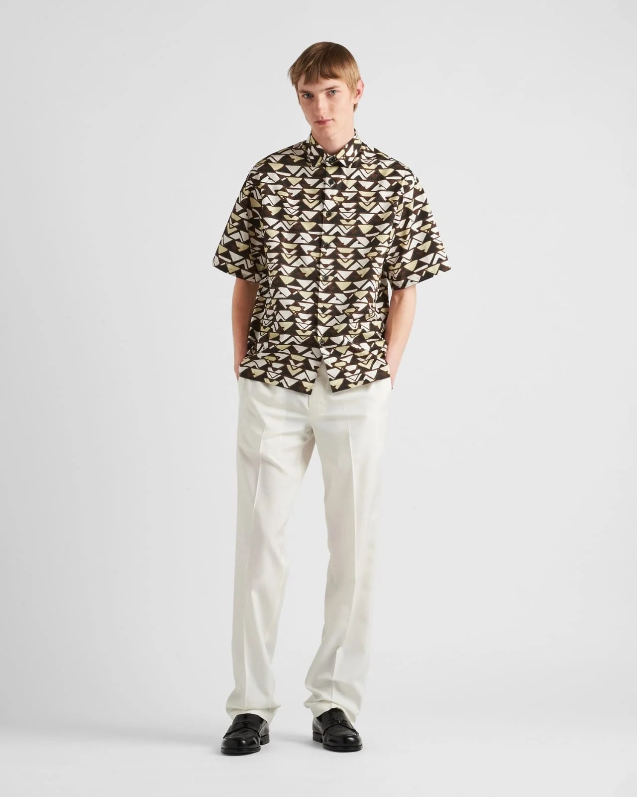 PRADA || Short-Sleeved Silk Twill Shirt - FASHION MYST 