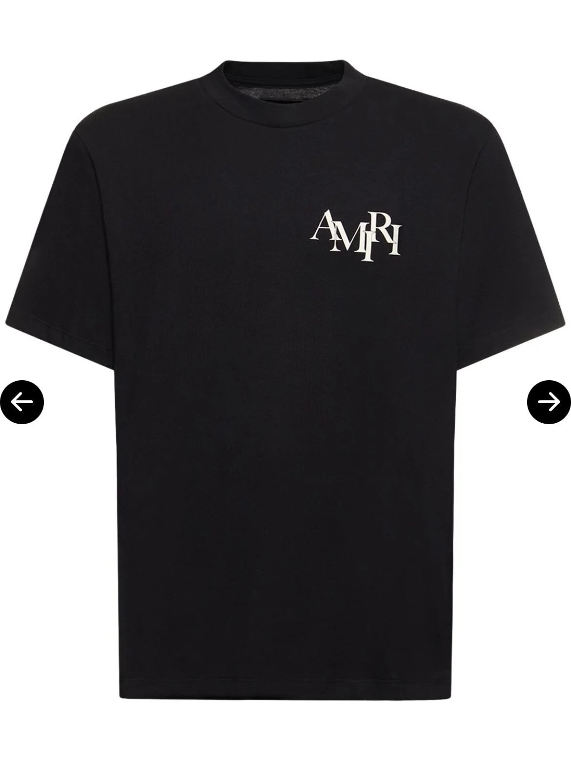 AMIRI || Men's Black staggered Logo T-shirt - FASHION MYST 