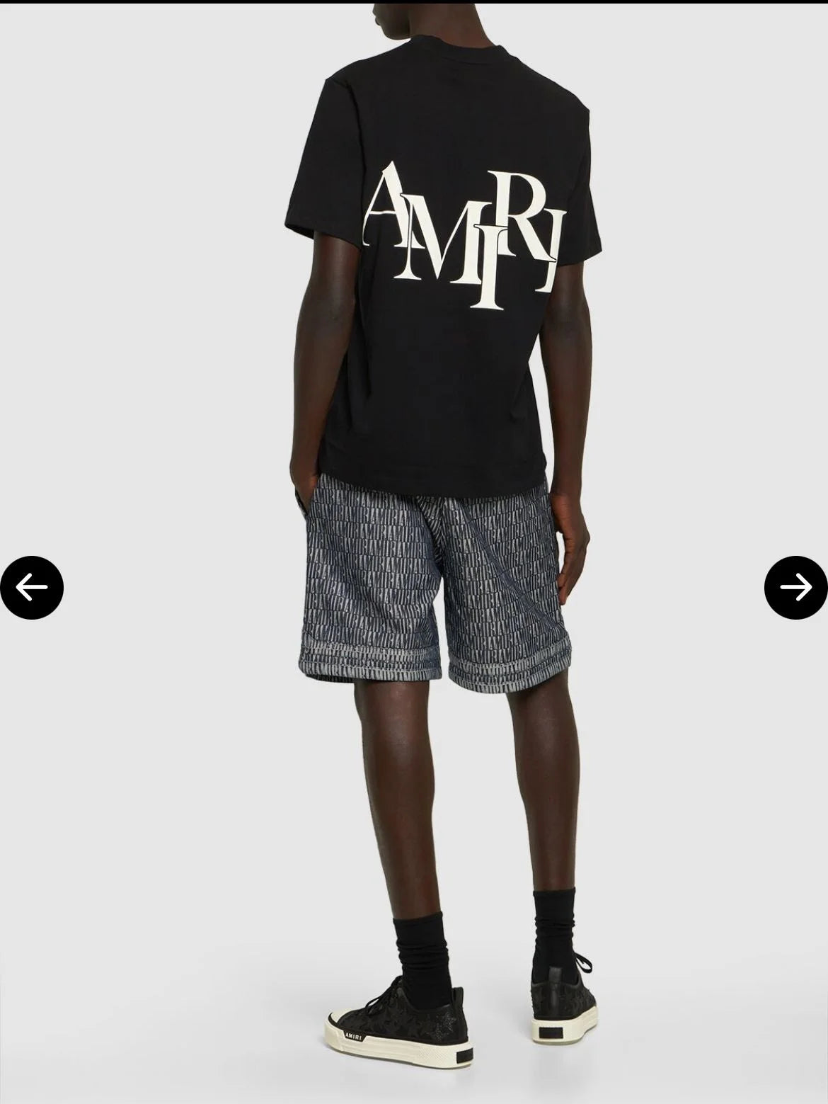 AMIRI || Men's Black staggered Logo T-shirt - FASHION MYST 