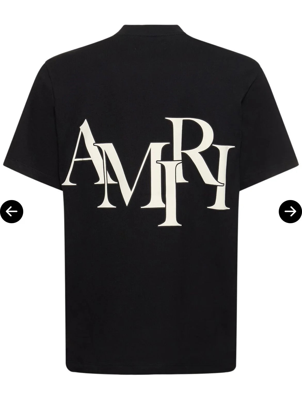 AMIRI || Men's Black staggered Logo T-shirt - FASHION MYST 