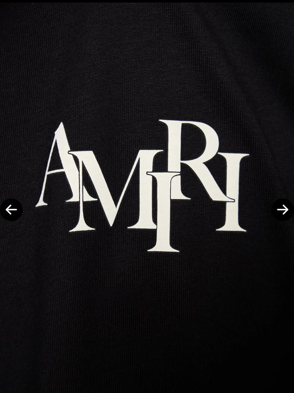 AMIRI || Men's Black staggered Logo T-shirt - FASHION MYST 