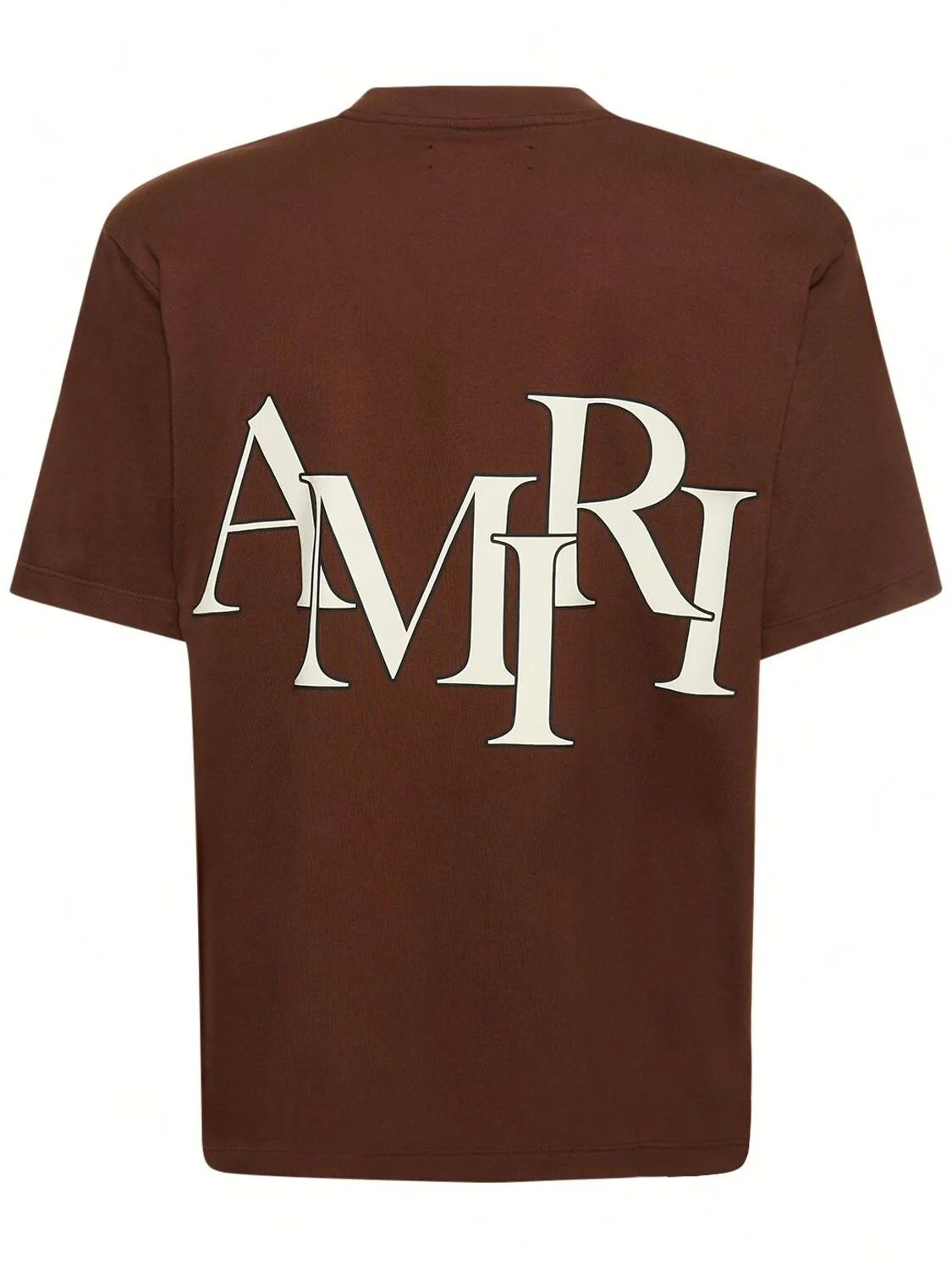 AMIRI || Men's Brown staggered Logo T-shirt - FASHION MYST 