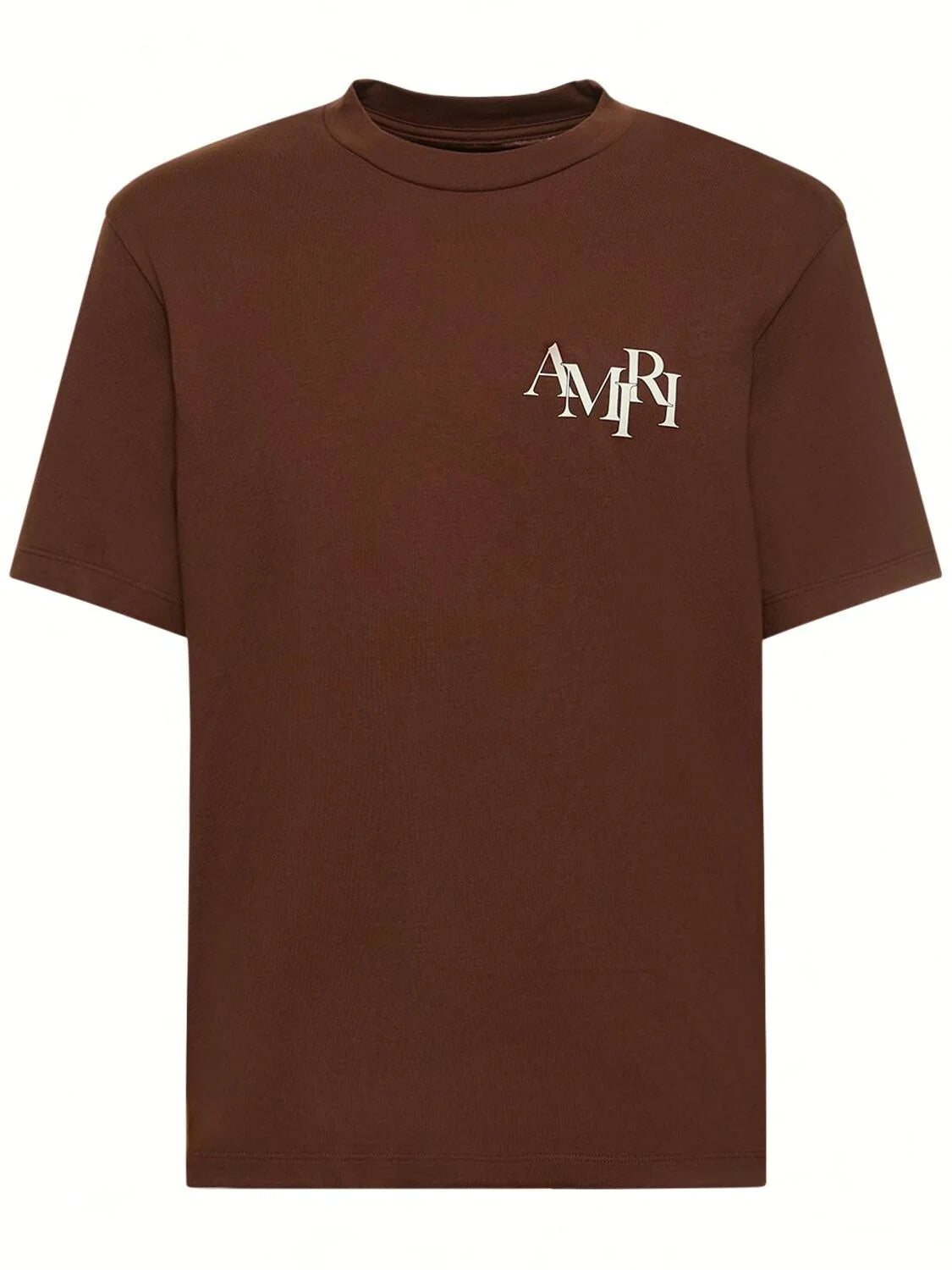 AMIRI || Men's Brown staggered Logo T-shirt - FASHION MYST 