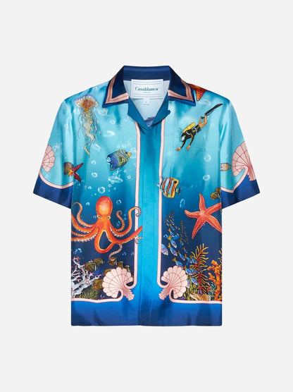 CASABLANCA || Marin Printed Silk Shirt - FASHION MYST 