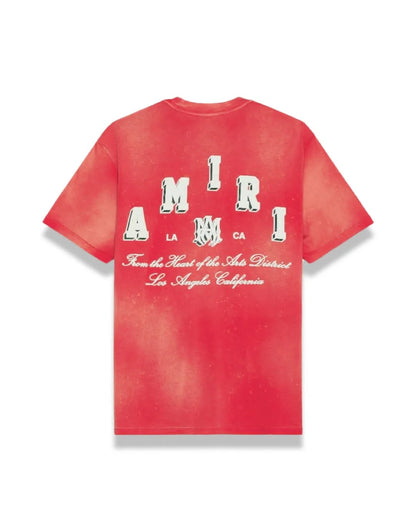 AMIRI || Vintage Collegiate Logo-Print T-Shirt / Red - FASHION MYST 