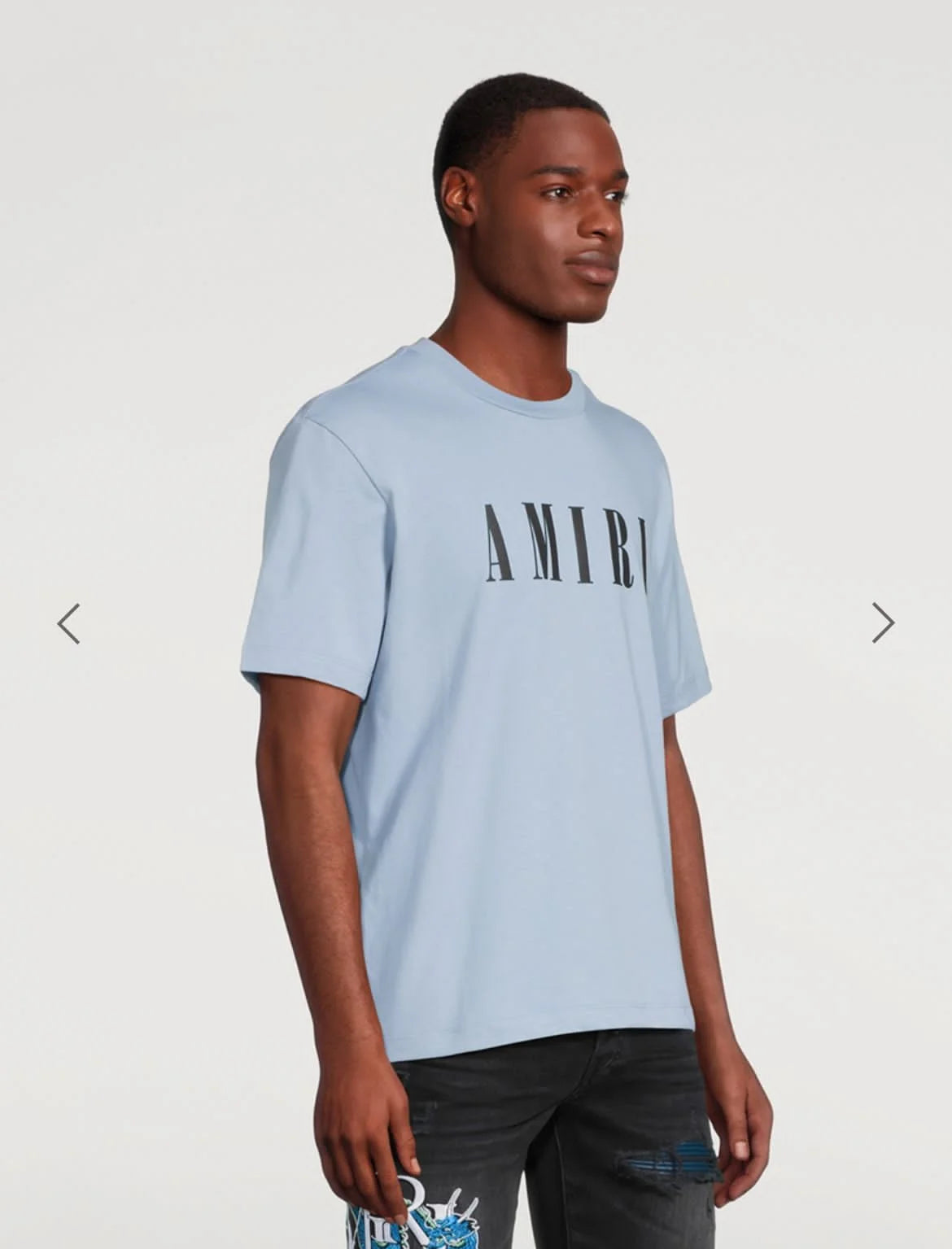 AMIRI || Men's Blue Logo-print Cotton-jersey T-shirt - FASHION MYST 