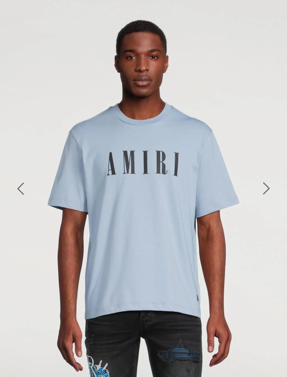 AMIRI || Men's Blue Logo-print Cotton-jersey T-shirt - FASHION MYST 