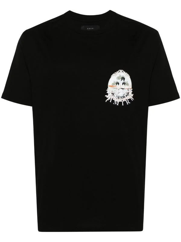 AMIRI || Cherub Printed Cotton T-Shirt / Black - FASHION MYST 