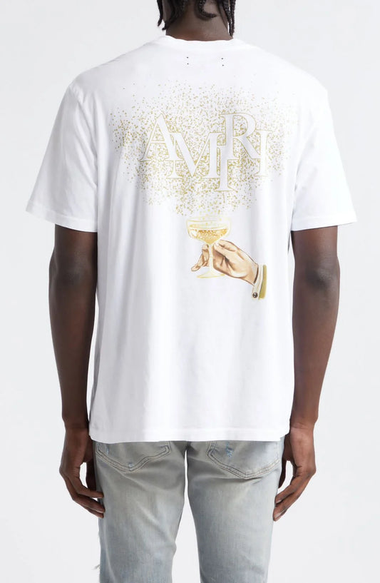 AMIRI || Embellished Logo Cotton T-Shirt / White