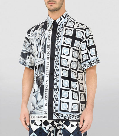 DOLCE & GABBANA || Silk Printed Hawaiian Shirt - FASHION MYST 