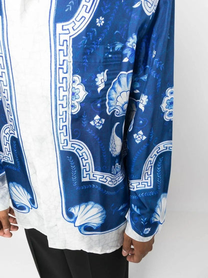 CASABLANCA || Blue 'Plat A Dessert' Shirt - FASHION MYST 