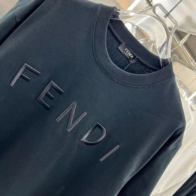 FENDI || FF-Logo Short-Sleeve T-Shirt In Black For Men - FASHION MYST 