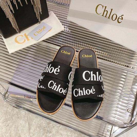 CHOLE || Woody Logo Slide Sandal (Women) - FASHION MYST 