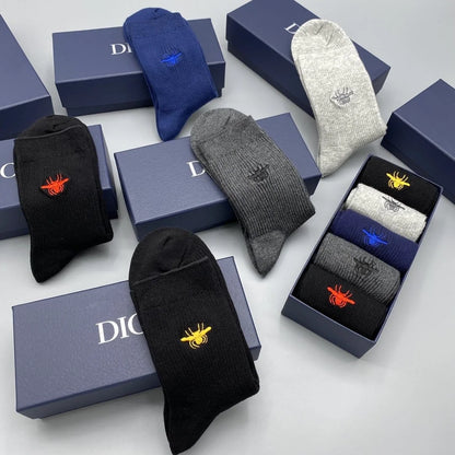 CHRISTIAN DIOR || Bees Signature Logo Socks (Pack Of Five Pair) - FASHION MYST 