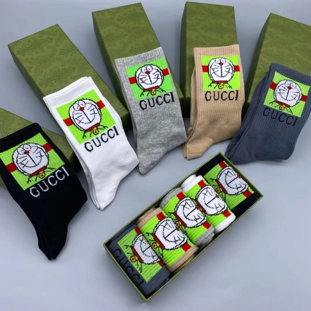 GUCCI || Doremon Logo-Jacquard Cotton-Blend Socks - FASHION MYST 