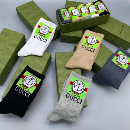 GUCCI || Doremon Logo-Jacquard Cotton-Blend Socks - FASHION MYST 