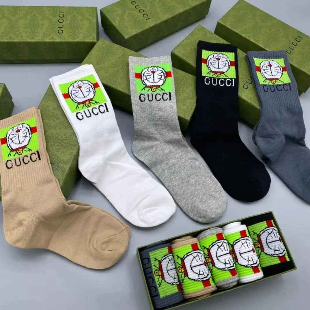 GUCCI || Doremon Logo-Jacquard Cotton-Blend Socks - FASHION MYST 