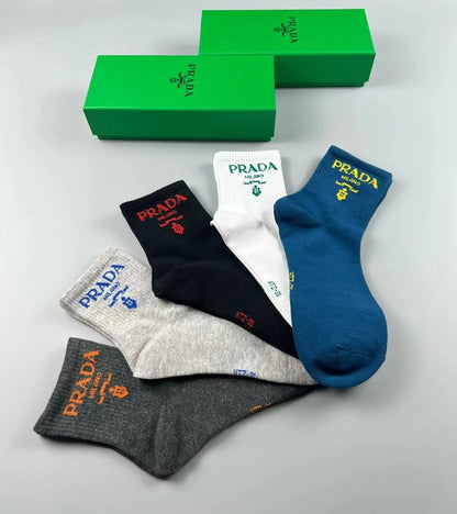 PRADA || Prada Logo Embroidered Socks (Pack Of Five) - FASHION MYST 