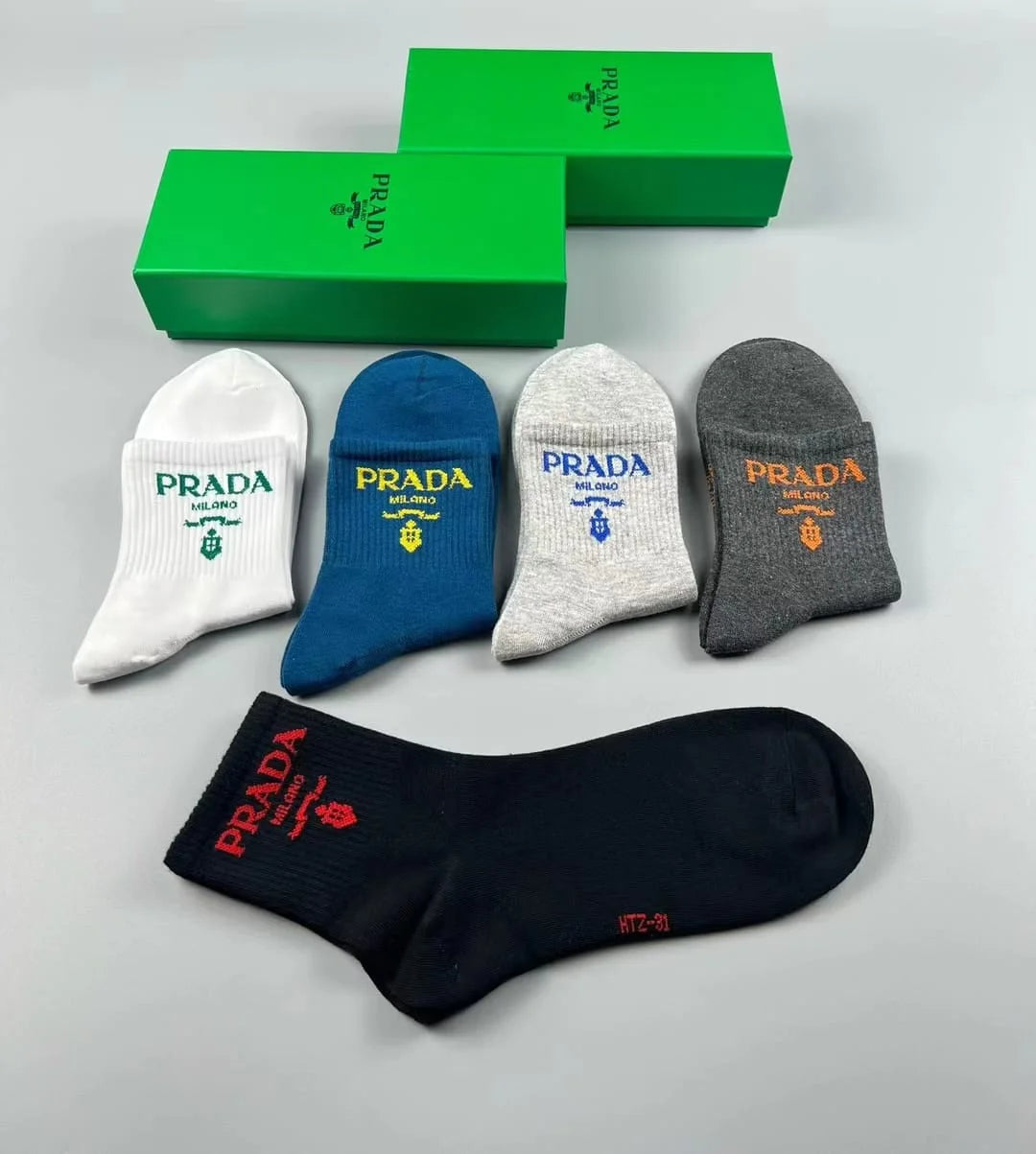 PRADA || Prada Logo Embroidered Socks (Pack Of Five) - FASHION MYST 