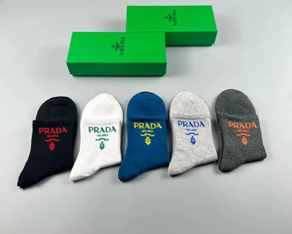 PRADA || Prada Logo Embroidered Socks (Pack Of Five) - FASHION MYST 