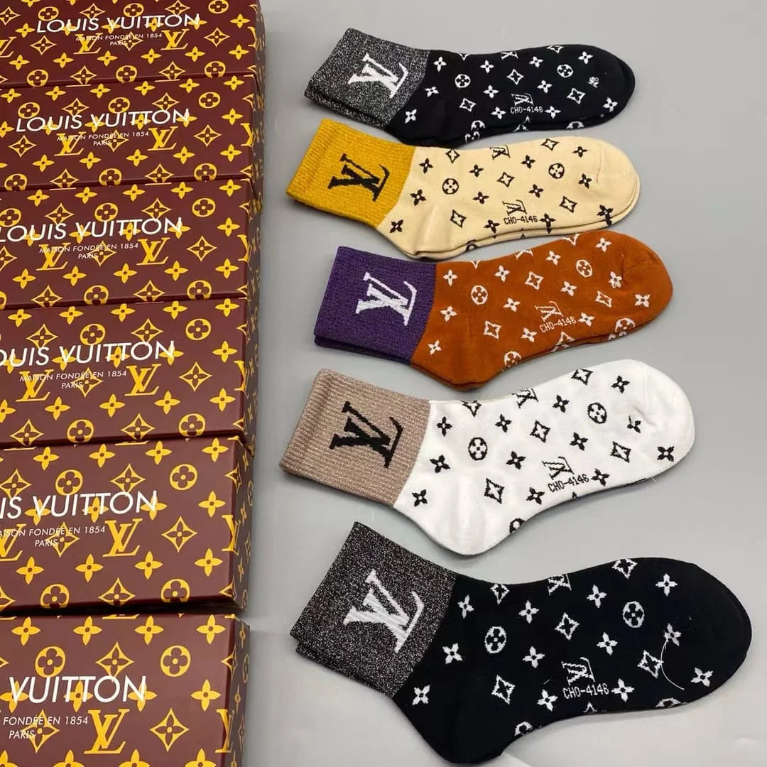 LOUIS VUITTON || LV Monogram Craggy Socks (Pack Of Five) - FASHION MYST 