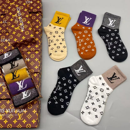 LOUIS VUITTON || LV Monogram Craggy Socks (Pack Of Five) - FASHION MYST 