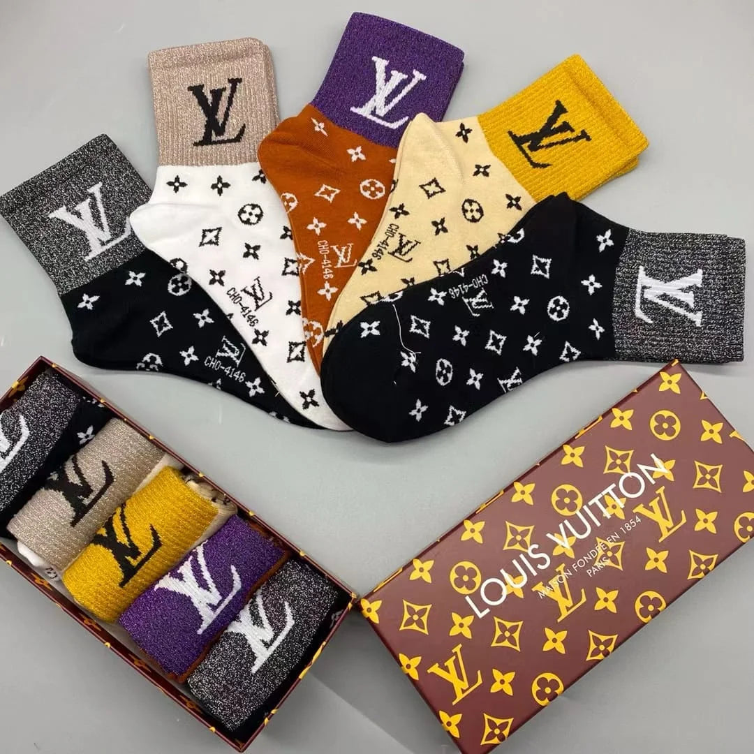 LOUIS VUITTON || LV Monogram Craggy Socks (Pack Of Five) - FASHION MYST 