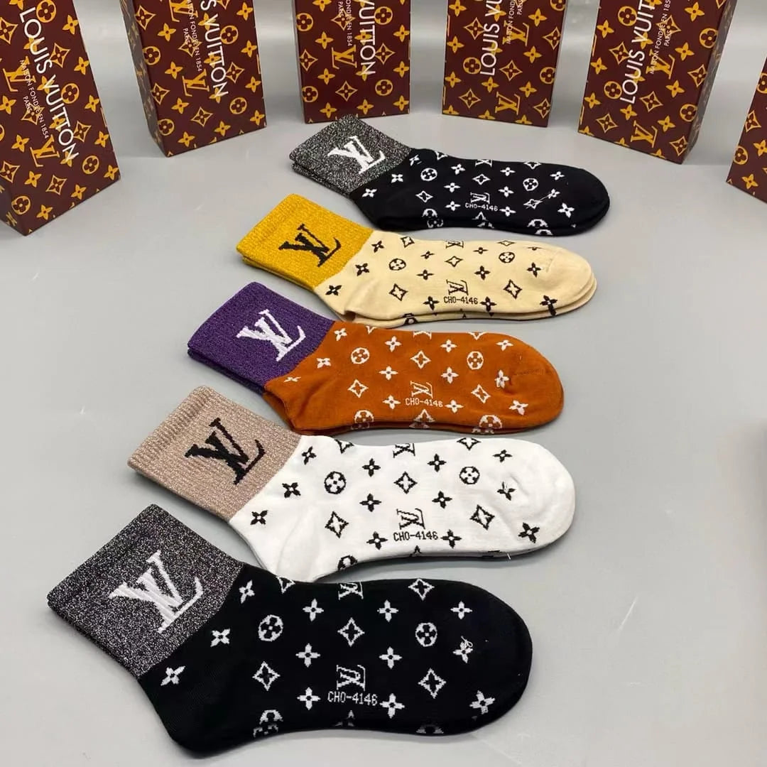 LOUIS VUITTON || LV Monogram Craggy Socks (Pack Of Five) - FASHION MYST 