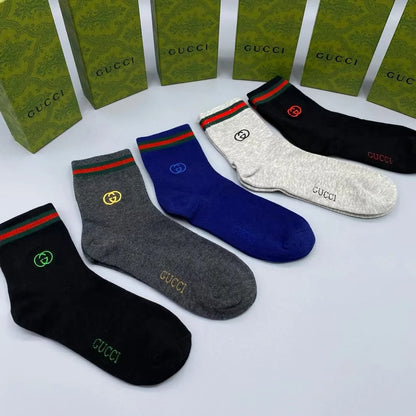 GUCCI || Men,s Pure Cotton GG Embroidered Logo Socks - FASHION MYST 